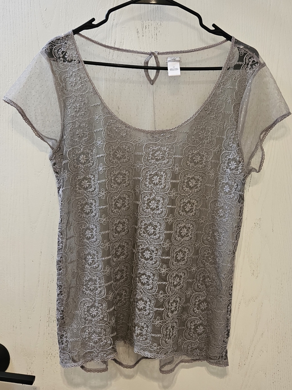 Floral Short Sleeve Top in Brown Like New